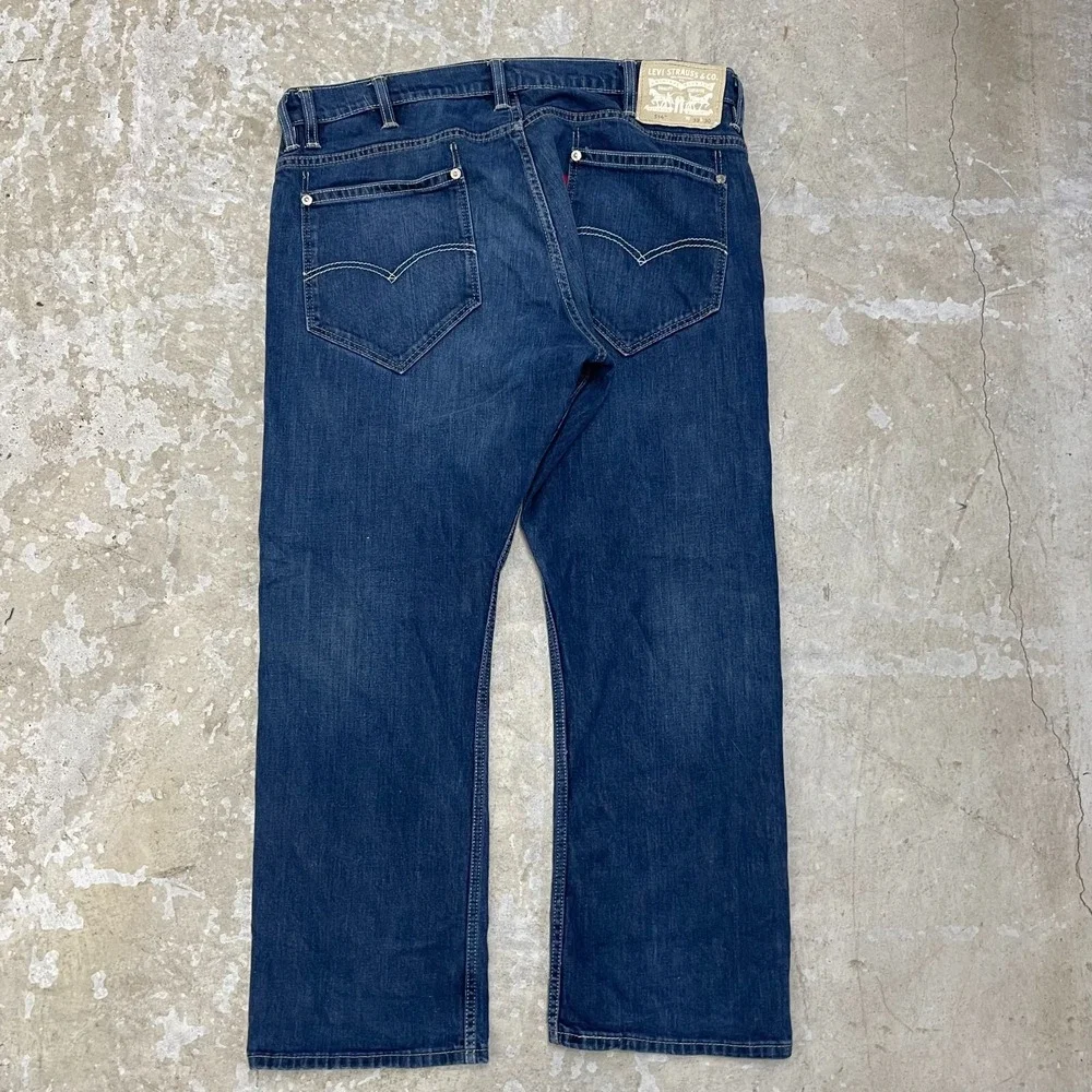 Levis Jeans Mens 38x28 Blue Pants 514 Slim Straight Work Dark Denim Tag‎ 38x30